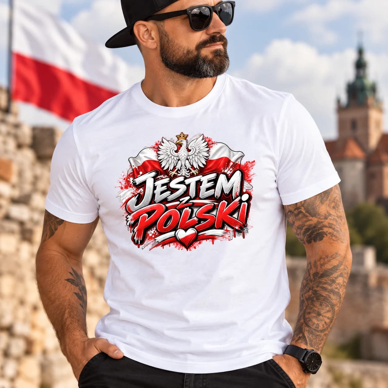 Koszulka „JESTEM Z POLSKI” – Orzeł Biały | Patriotyczna