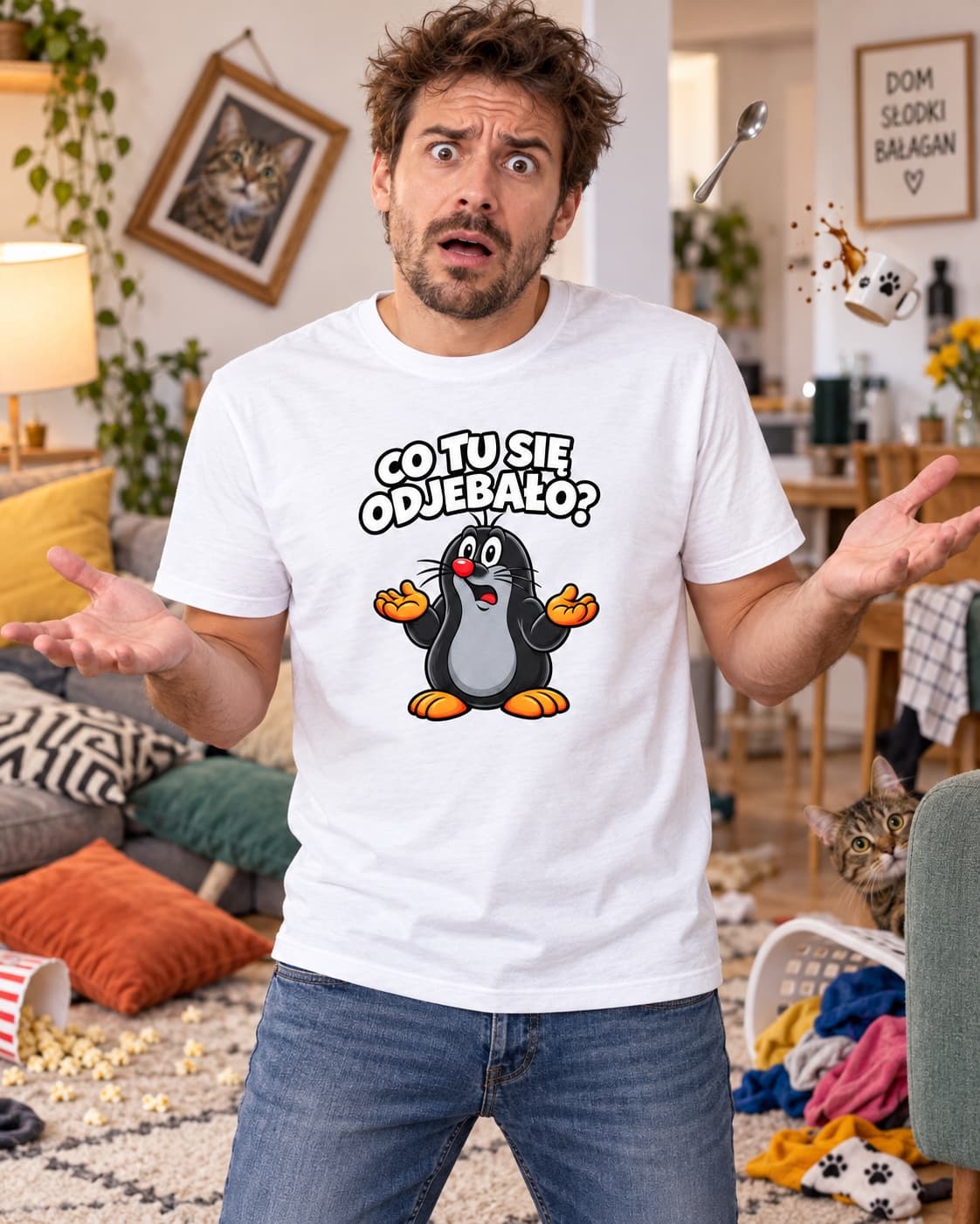 What the Hell Happened Here? – Funny Polish T-Shirt 18+