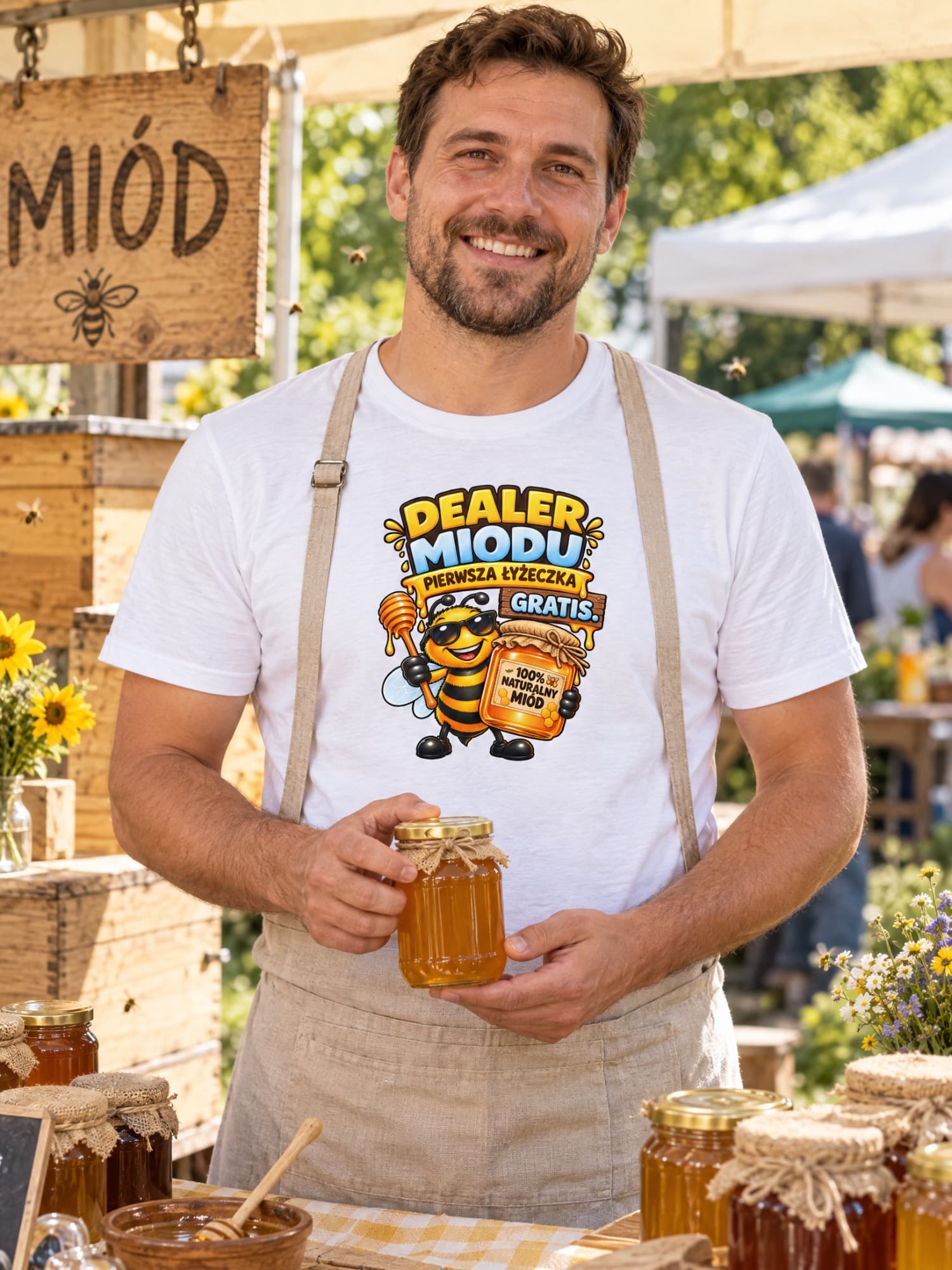 Honey Dealer – First Spoon Free | Funny Polish T-Shirt