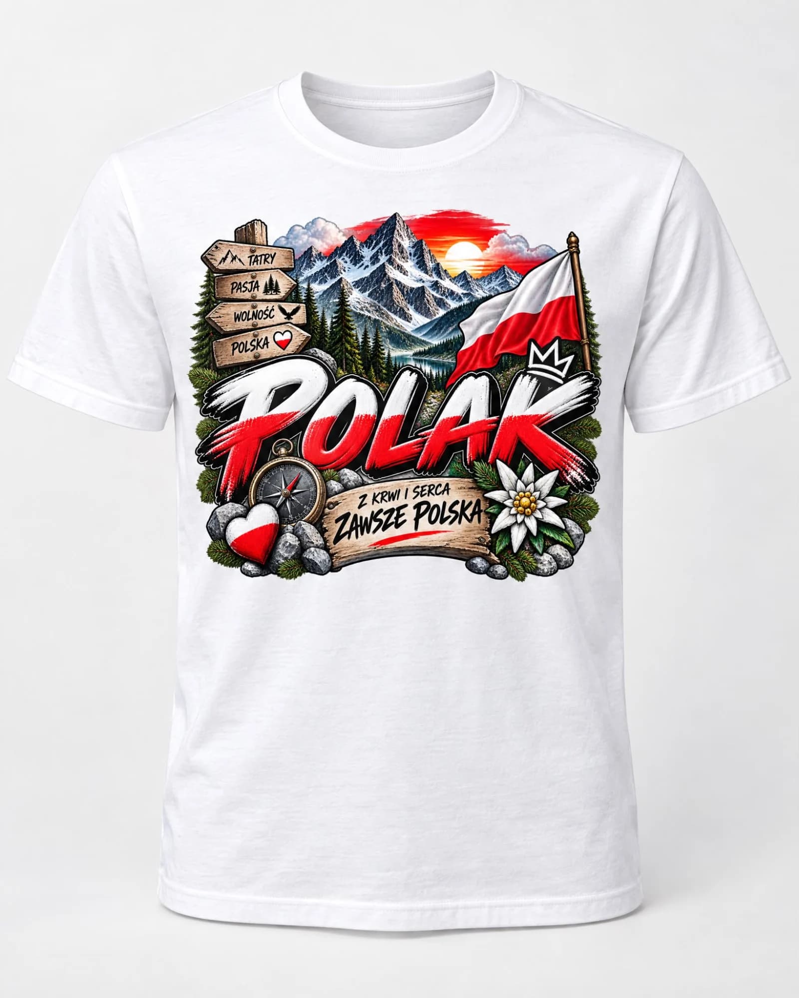 Polak – Z Krwi i Serca Zawsze Polska | Koszulka patriotyczna