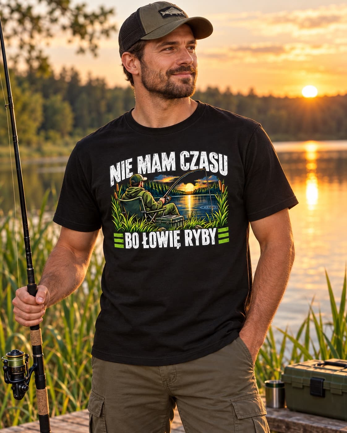 No Time – I’m Fishing | Funny Polish Fishing T-Shirt